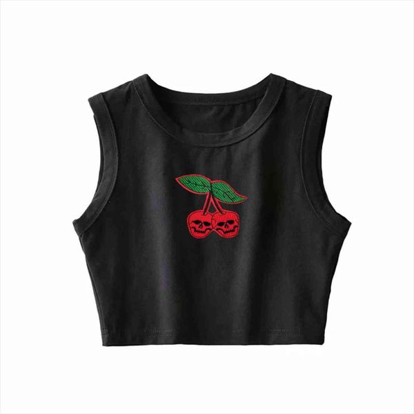 summer slim crop womens tank elasticity tees novelty cherry cropped feminino black white
summer slim crop womens tank elasticity tees novelty cherry cropped feminino black white