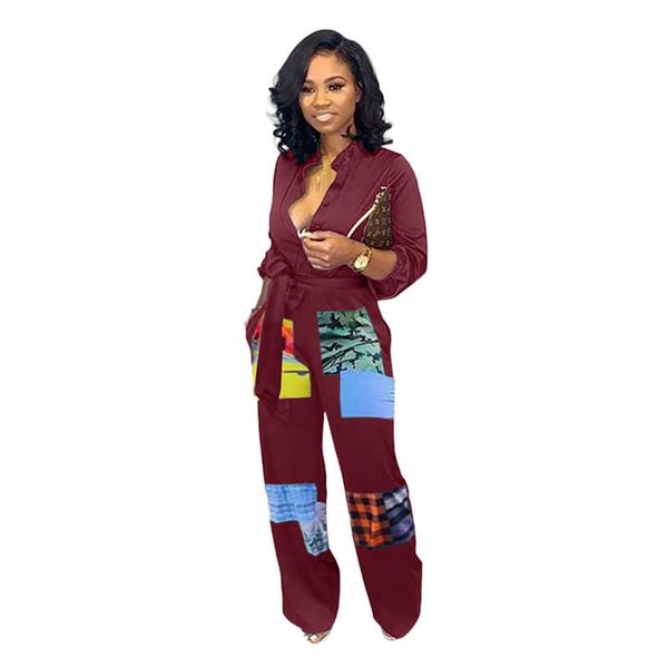 women's jumpsuits & rompers plus size jumpsuit for women 2021 sashes self tied waist long sleeve womens printing wide leg pants overall, Black;white
women's jumpsuits & rompers plus size jumpsuit for women 2021 sashes self tied waist long sleeve womens printing wide leg pants overall, Black;white