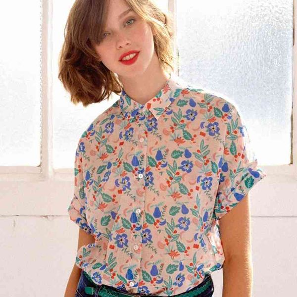 women's knits & tees floral print blouse women short sleeve button up turn down collar elegant chic shirts vintage flowers liv, White
women's knits & tees floral print blouse women short sleeve button up turn down collar elegant chic shirts vintage flowers liv, White
