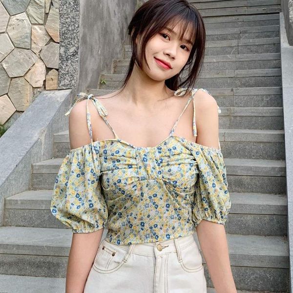 women's blouses & shirts floral print slash neck exposed navel sweet casual short sleeve chiffon shirt blouse, White
women's blouses & shirts floral print slash neck exposed navel sweet casual short sleeve chiffon shirt blouse, White