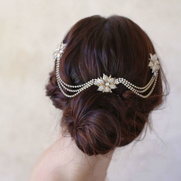 le liin bride rhinestone ripple head chain bridal headpiece wedding boho hair comb bohemian headdress wedding hair accessory, Golden;white
le liin bride rhinestone ripple head chain bridal headpiece wedding boho hair comb bohemian headdress wedding hair accessory, Golden;white
