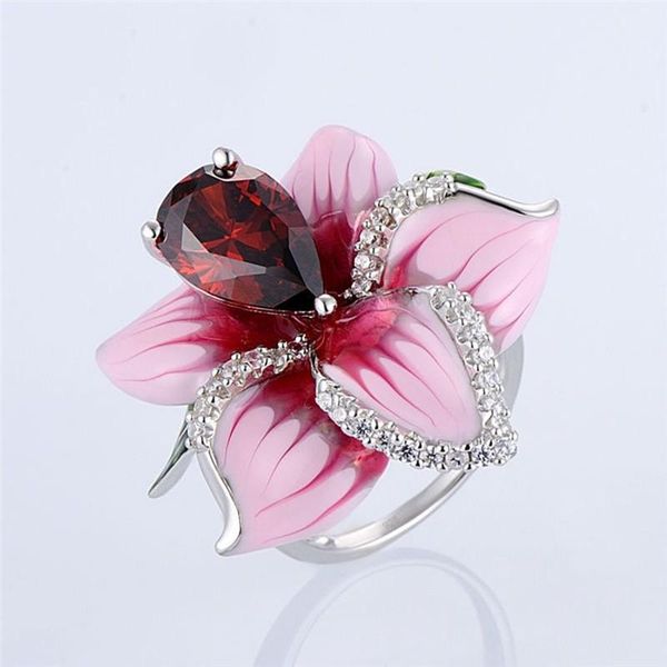 cluster rings 925 sterling silver female luxury big ring finger red crystal stone & pink flower wedding party jewelry for women bride, Golden;silver
cluster rings 925 sterling silver female luxury big ring finger red crystal stone & pink flower wedding party jewelry for women bride, Golden;silver