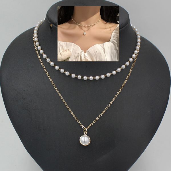 simple fashion pearl necklace for women jewelry double layer pearl beaded necklaces friends promotion gifts, Silver
simple fashion pearl necklace for women jewelry double layer pearl beaded necklaces friends promotion gifts, Silver