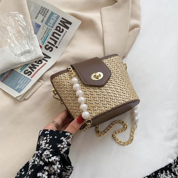 waist bags 649d women woven straw faux leather bucket bag with pearl metal chain strap crossbody small shoulder messenger handbag purse
waist bags 649d women woven straw faux leather bucket bag with pearl metal chain strap crossbody small shoulder messenger handbag purse