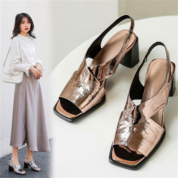 dress shoes leather square toe ladies high heels gold silver interlaced summer party sandals, Black
dress shoes leather square toe ladies high heels gold silver interlaced summer party sandals, Black