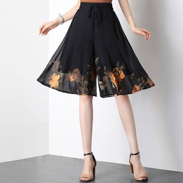 women's pants & capris 2021 print chiffon wide leg women loose summer bohemian beach knee-length waist plus size trousers y960, Black;white
women's pants & capris 2021 print chiffon wide leg women loose summer bohemian beach knee-length waist plus size trousers y960, Black;white