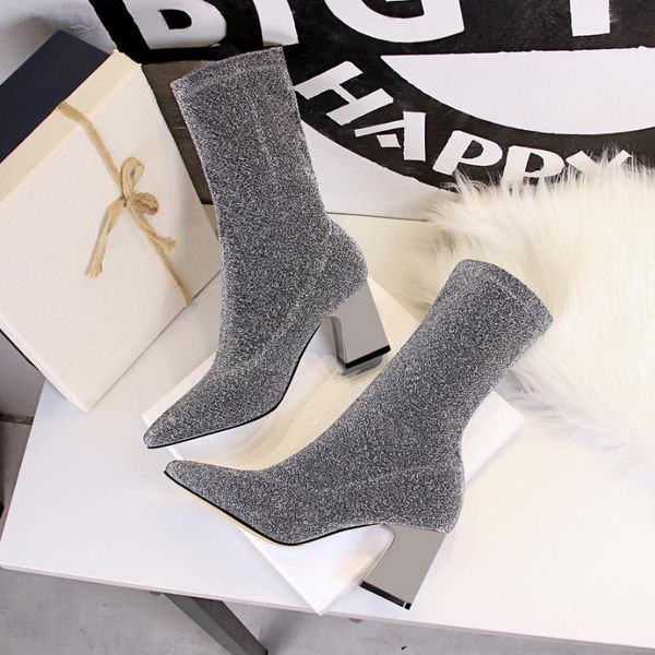 boots women's glitter knit pointed toe booties stretch shaft ankle cap bootie 2021 square heel pull on, Black
boots women's glitter knit pointed toe booties stretch shaft ankle cap bootie 2021 square heel pull on, Black