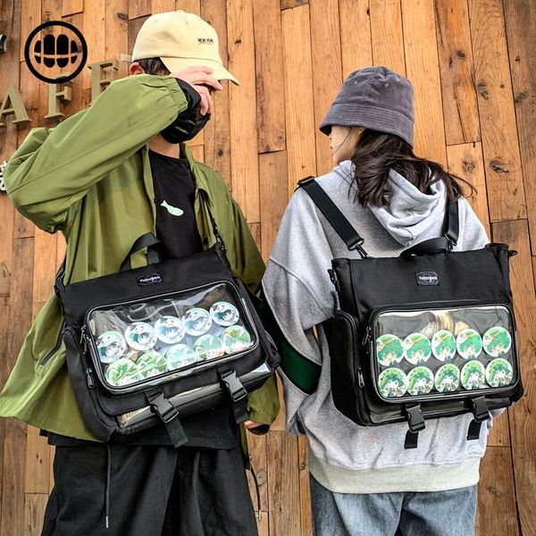 backpack large capacity schoolbag male transparent pvc slant bag shoulder fashion harajuku style for women
backpack large capacity schoolbag male transparent pvc slant bag shoulder fashion harajuku style for women