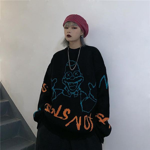 women's sweaters autumn sweater women harajuku cartoon anime vintage man loose round neck knitted thick casual, White;black
women's sweaters autumn sweater women harajuku cartoon anime vintage man loose round neck knitted thick casual, White;black