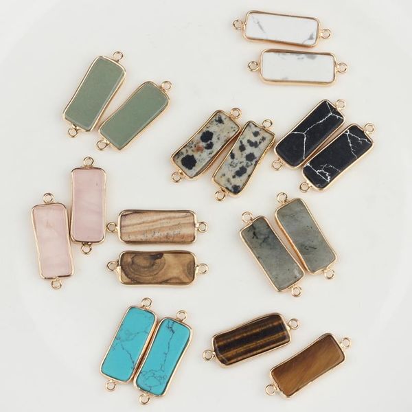 charms natural stone geometric rectangle birthstone color connector for diy fashion jewelry accessories, Bronze;silver
charms natural stone geometric rectangle birthstone color connector for diy fashion jewelry accessories, Bronze;silver