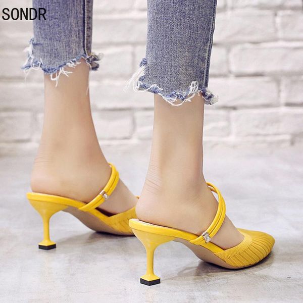 sandals 2021single shoes women spring and summer knitted pointed half slippers high heels thick with a pair of wearing, Black
sandals 2021single shoes women spring and summer knitted pointed half slippers high heels thick with a pair of wearing, Black