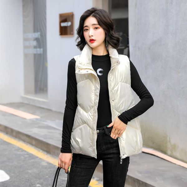 women's vests 2021 autumn winter women vest coat casual turn down collar sleeveless thicken warm padded fall female waistcoat, Black;white
women's vests 2021 autumn winter women vest coat casual turn down collar sleeveless thicken warm padded fall female waistcoat, Black;white