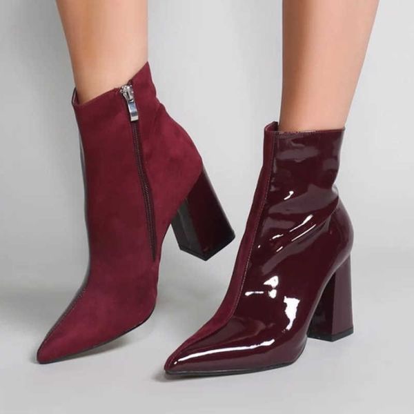 wetkiss high heels chunky ankle boots women pointed toe shoes fashion patchwork boot party mixed color booties woman 210630, Black
wetkiss high heels chunky ankle boots women pointed toe shoes fashion patchwork boot party mixed color booties woman 210630, Black