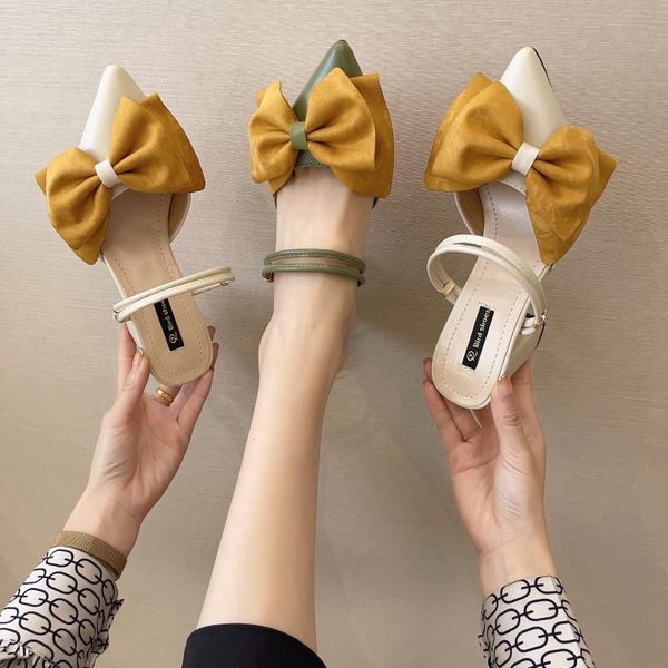 female shoes ladies' slippers women heels luxury slides cover toe butterfly-knot med 2021 high designer summer pointed square he, Black
female shoes ladies' slippers women heels luxury slides cover toe butterfly-knot med 2021 high designer summer pointed square he, Black