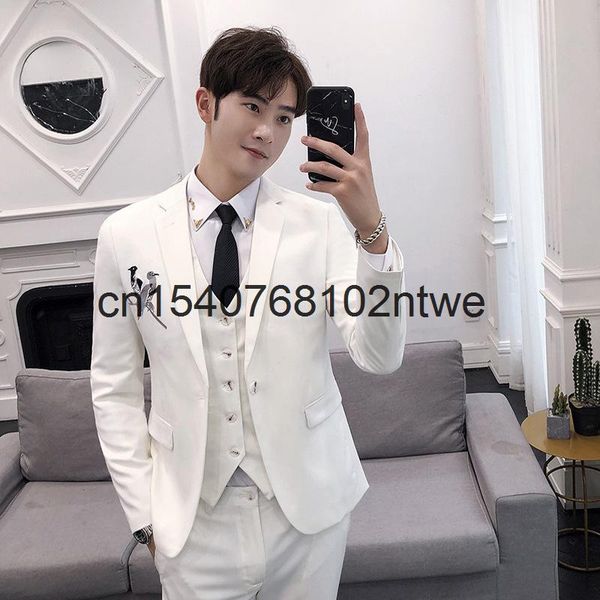 boys' suit bridegroom dinner dress embroidery slim fit korean three piece men's suits & blazers, White;black
boys' suit bridegroom dinner dress embroidery slim fit korean three piece men's suits & blazers, White;black
