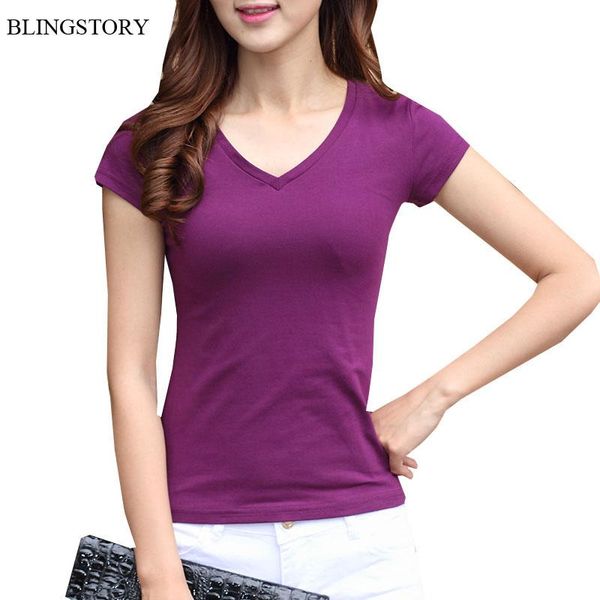 women's t-shirt blingstory summer female short sleeve v-neck solid color cotton women s-5xl, White
women's t-shirt blingstory summer female short sleeve v-neck solid color cotton women s-5xl, White