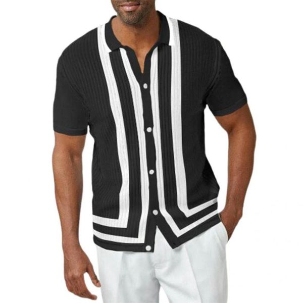 men's t-shirts skin-friendly classic buttons ribbing short sleeve knitted shirt breathable men for daily wear, White;black
men's t-shirts skin-friendly classic buttons ribbing short sleeve knitted shirt breathable men for daily wear, White;black