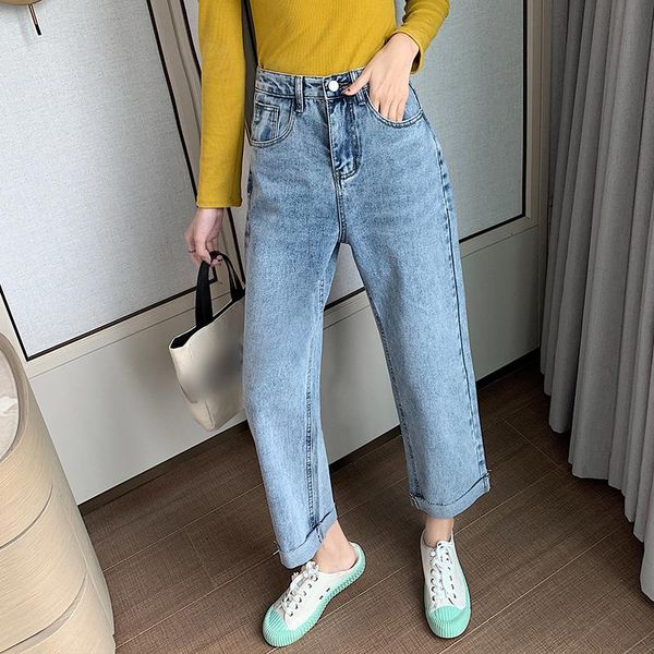 women's jeans high waist female spring 2021 korean version of loose hong kong flavor retro was thin nine points wide leg pants, Blue
women's jeans high waist female spring 2021 korean version of loose hong kong flavor retro was thin nine points wide leg pants, Blue