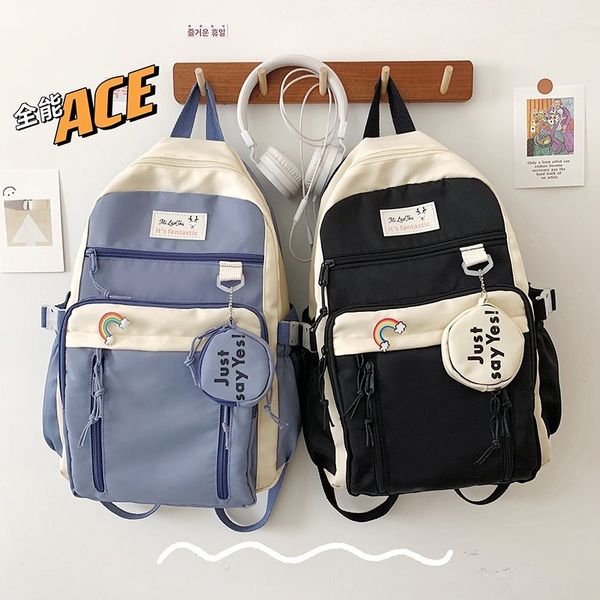 korean style fashion women's backpack 2021 nylon waterproof school bags for girls large capacity travel
korean style fashion women's backpack 2021 nylon waterproof school bags for girls large capacity travel