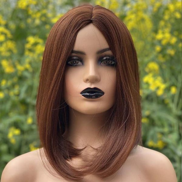 short bob straight black wig synthetic wigs for women heat resistant fiber brown cosplay middle part 12inch
short bob straight black wig synthetic wigs for women heat resistant fiber brown cosplay middle part 12inch