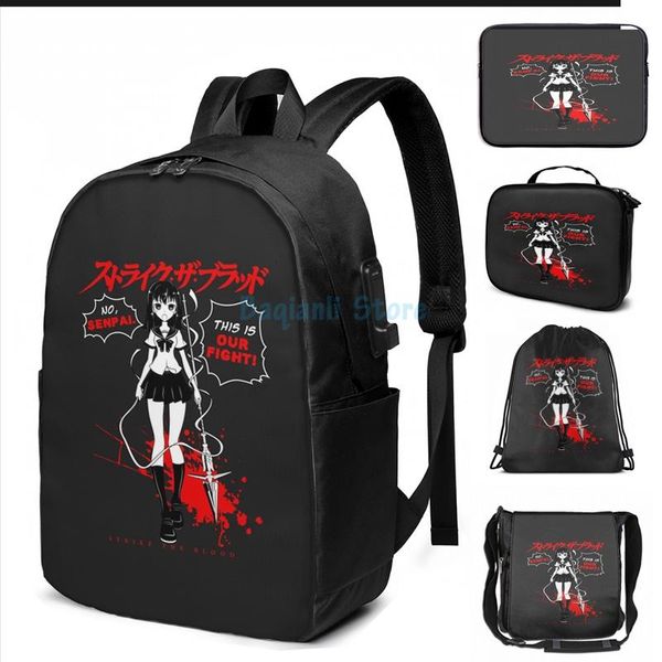 graphic print no senpai, this is our fight - strike the blood inspired usb charge backpack men school bags women lapbag
graphic print no senpai, this is our fight - strike the blood inspired usb charge backpack men school bags women lapbag