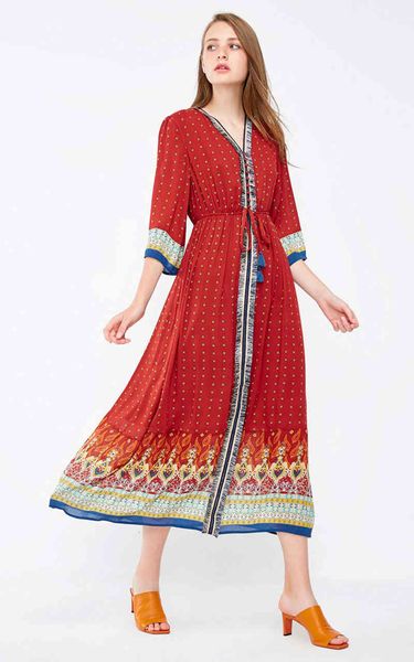 a line v neck boho ethnic red flora print chiffon v-neck beach summer dress drawstring waist women dresses vestido, Black;gray
a line v neck boho ethnic red flora print chiffon v-neck beach summer dress drawstring waist women dresses vestido, Black;gray
