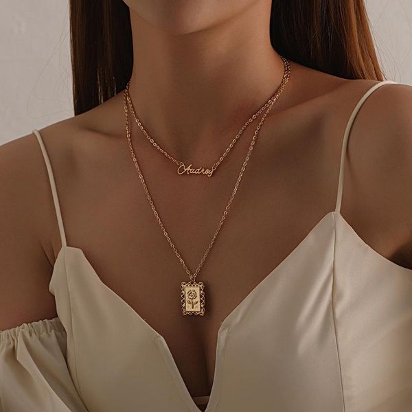 pendant necklaces vintage hip hop multilayer gold silver color choker square flower letter chain necklace for women fashion jewelry gift
pendant necklaces vintage hip hop multilayer gold silver color choker square flower letter chain necklace for women fashion jewelry gift