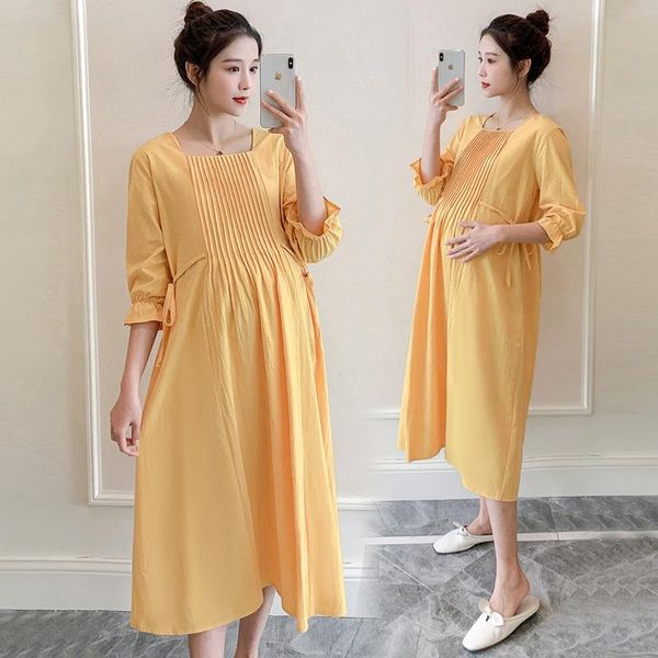 maternity dresses summer sweet long dress korean fashion pleated loose clothes for pregnant women pregnancy, White
maternity dresses summer sweet long dress korean fashion pleated loose clothes for pregnant women pregnancy, White