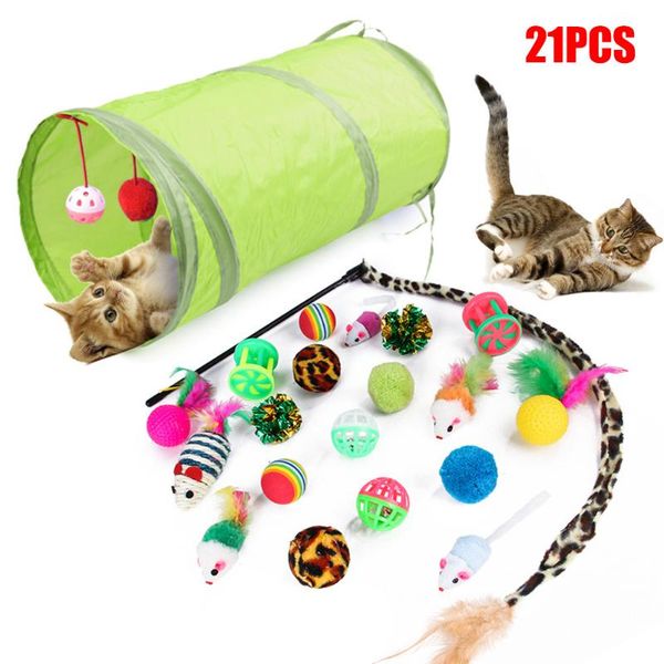 cat toys 21pcs/set cats interactives kitten assortments tunnel balls rats feather teaser wand bell l99
cat toys 21pcs/set cats interactives kitten assortments tunnel balls rats feather teaser wand bell l99