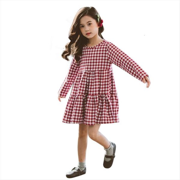 for girls fashion plaid girl dress party kids with bow autumn casual dresses school, Red;yellow
for girls fashion plaid girl dress party kids with bow autumn casual dresses school, Red;yellow