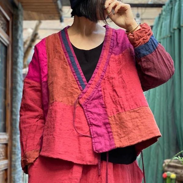 women's jackets johnature women red random patchwork warm coat cotton winter v-neck long sleeve 2021 loose vintage casual belt short, Black;brown
women's jackets johnature women red random patchwork warm coat cotton winter v-neck long sleeve 2021 loose vintage casual belt short, Black;brown