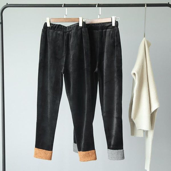 women's pants & capris 2021 women winter lamb plus velvet sweat padded elastic waist casual trousers black female loose, Black;white
women's pants & capris 2021 women winter lamb plus velvet sweat padded elastic waist casual trousers black female loose, Black;white