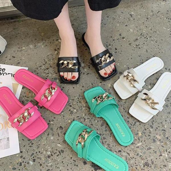 brand design gold chain women slipper slip on mules zapatillas mujer casa sapatos femininos flip flop chalas slippers, Black
brand design gold chain women slipper slip on mules zapatillas mujer casa sapatos femininos flip flop chalas slippers, Black