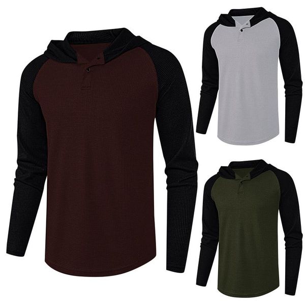 men's t-shirts casual basic hooded stitching solid color button long sleeve t-shirt top, White;black
men's t-shirts casual basic hooded stitching solid color button long sleeve t-shirt top, White;black