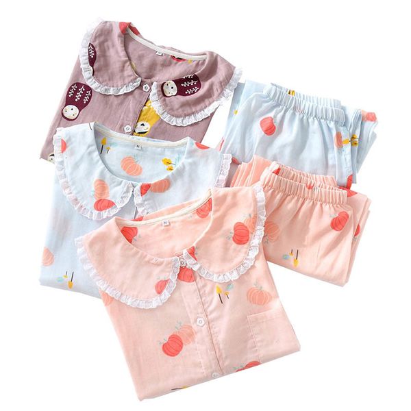 women's sleepwear cartoon pumpkin printed pajamas set women sweet doll collar pink comfort gauze cotton loose homewear for spring, Black;red
women's sleepwear cartoon pumpkin printed pajamas set women sweet doll collar pink comfort gauze cotton loose homewear for spring, Black;red