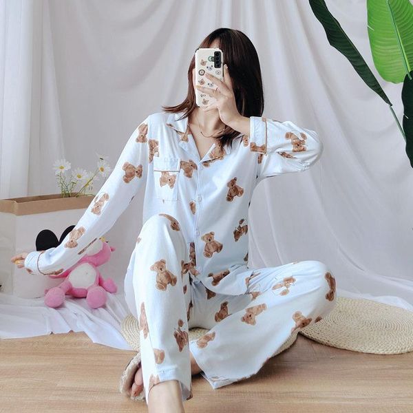 knitted cartoon bear soft womens sleepwears and comfortable 100% cotton pajamas long sleeve trousers women pijamas set ropa interior, Black;red
knitted cartoon bear soft womens sleepwears and comfortable 100% cotton pajamas long sleeve trousers women pijamas set ropa interior, Black;red