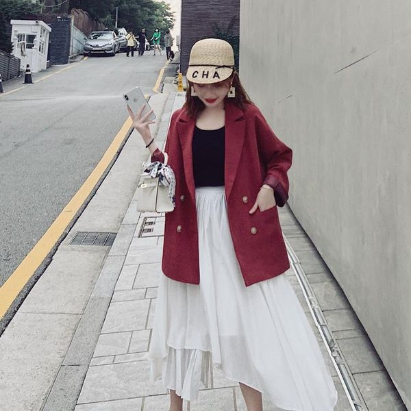 retro red casual ladies blazer stylish long sleeve loose suit jacket blazzer mujer korean spring autumn women mm60nxz women's suits & b, White;black
retro red casual ladies blazer stylish long sleeve loose suit jacket blazzer mujer korean spring autumn women mm60nxz women's suits & b, White;black