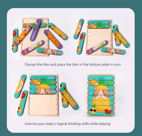 1 PC Double-sided 3D Puzzle Cartoon Strip Wooden Creative Baby Toy Telling Stories Stacking Jigsaw Montessori Toy for Children
1 PC Double-sided 3D Puzzle Cartoon Strip Wooden Creative Baby Toy Telling Stories Stacking Jigsaw Montessori Toy for Children