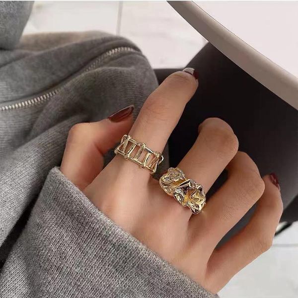 cluster rings 2pcs/set vintage cool metal hollow geometry irregular women girls index finger open ring party jewelry 2021 gifts, Golden;silver
cluster rings 2pcs/set vintage cool metal hollow geometry irregular women girls index finger open ring party jewelry 2021 gifts, Golden;silver