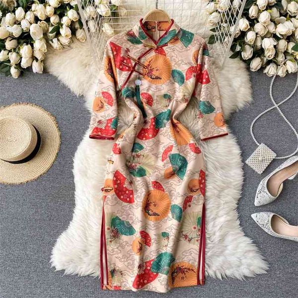 spring fashion vestidos female chinese style improved cheongsam temperament french elegant midi dress c462 210507, Black;gray
spring fashion vestidos female chinese style improved cheongsam temperament french elegant midi dress c462 210507, Black;gray