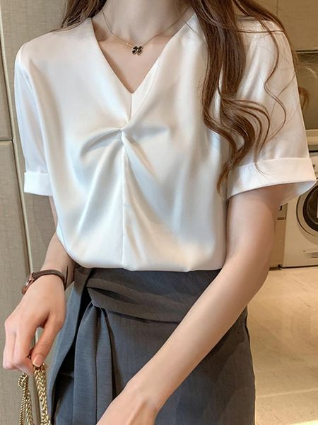 women's blouses & shirts acetic acid 2021 summer short sleeve satin white shirt design sense niche temperament v-neck
women's blouses & shirts acetic acid 2021 summer short sleeve satin white shirt design sense niche temperament v-neck