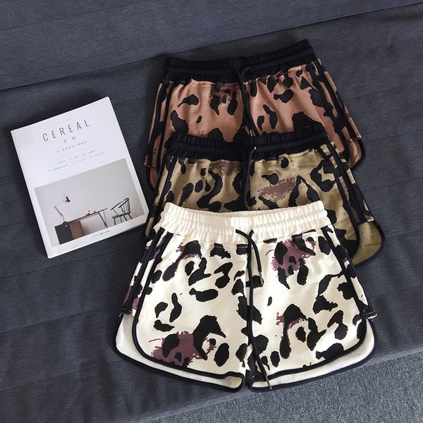 women's shorts leopard women 2020 new drawstring terry casual wide leg running beach pants summer, White;black
women's shorts leopard women 2020 new drawstring terry casual wide leg running beach pants summer, White;black