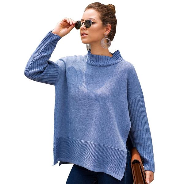 women's sweaters 2021 winter clothes sweater knit long sleeve autumn split casual loose pullover, White;black
women's sweaters 2021 winter clothes sweater knit long sleeve autumn split casual loose pullover, White;black