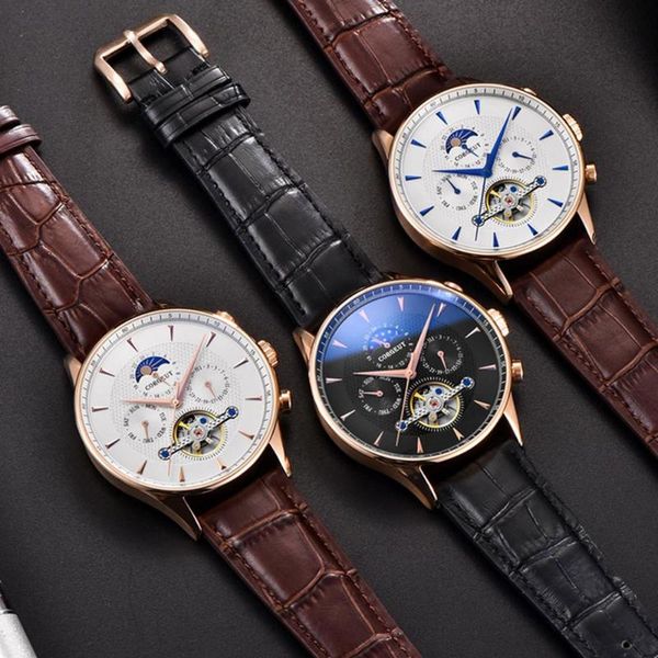 wristwatches fashion mens watches militray sport rose golden men watch leather moon phase male relogio masculino, Slivery;brown
wristwatches fashion mens watches militray sport rose golden men watch leather moon phase male relogio masculino, Slivery;brown