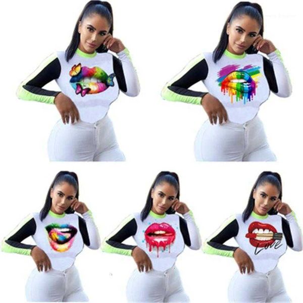 women's t-shirt female casual slim tshirt women lips pattern t-shirts fashion trend round neck long sleeve tees des w8zy, White
women's t-shirt female casual slim tshirt women lips pattern t-shirts fashion trend round neck long sleeve tees des w8zy, White
