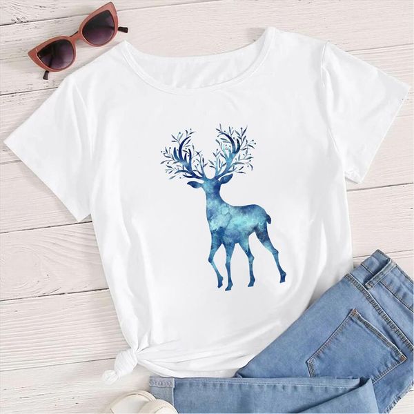 animal print and women men t shirts oversized personalized style clothing beautiful blue deer graphic female, White;black
animal print and women men t shirts oversized personalized style clothing beautiful blue deer graphic female, White;black