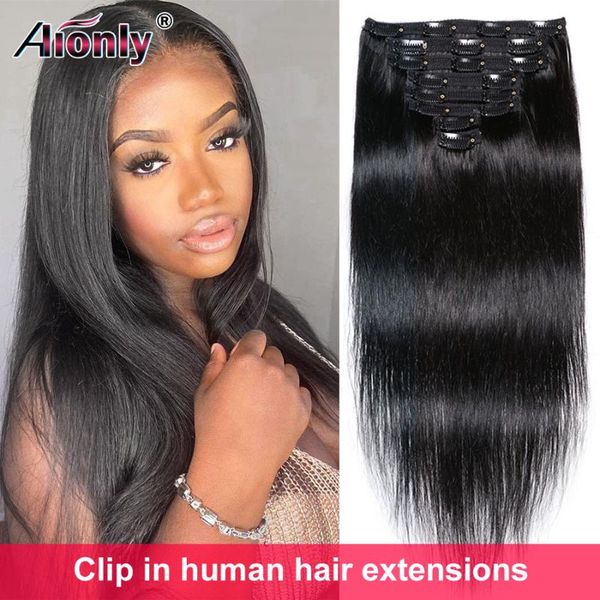 human hair bulks clip in extensions straight 10-26 inches clips 8 pieces/set brazilian 120 gram remy alionly, Black
human hair bulks clip in extensions straight 10-26 inches clips 8 pieces/set brazilian 120 gram remy alionly, Black