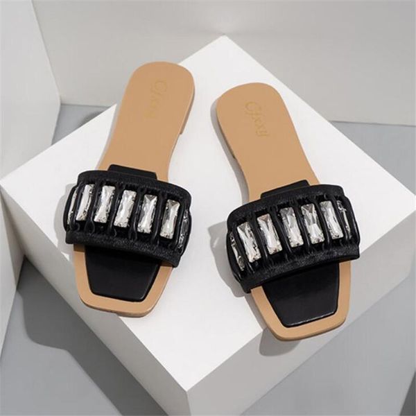 slippers non slip rubber shoes ladies dropship 2021 fashion pleated crystal women pu leather flat beach slides woman low heel, Black
slippers non slip rubber shoes ladies dropship 2021 fashion pleated crystal women pu leather flat beach slides woman low heel, Black