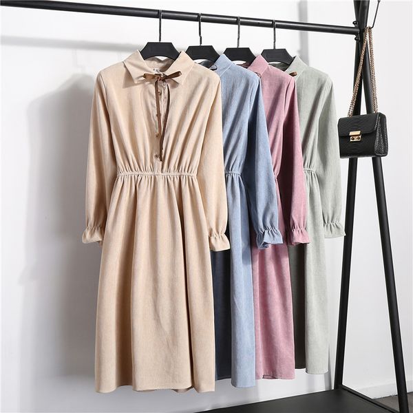 autumn winter dress s-xl solid vestidos mujer vintage elastics corduroy single-breasted es stand collar long sleeves 210514, Black;gray
autumn winter dress s-xl solid vestidos mujer vintage elastics corduroy single-breasted es stand collar long sleeves 210514, Black;gray