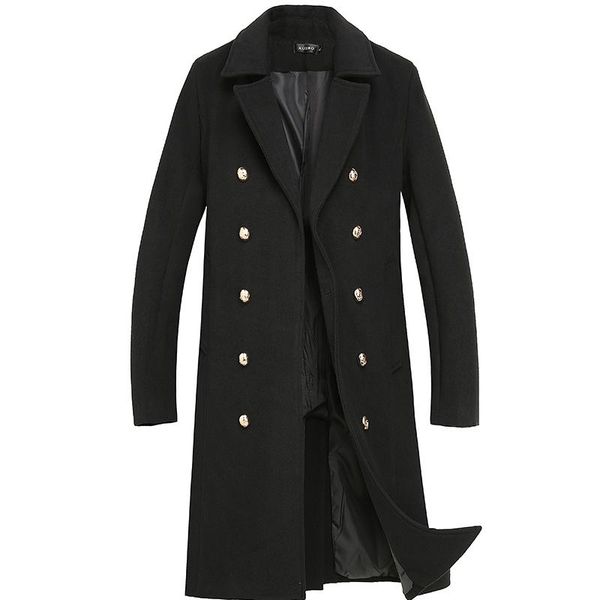 men's wool & blends coat winter warm solid color long windbreaker fashion jackets double breasted business casual, Black
men's wool & blends coat winter warm solid color long windbreaker fashion jackets double breasted business casual, Black